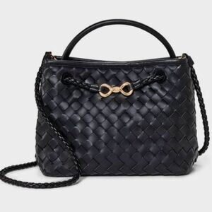 A NEW DAY Check Woven Satchel Handbag